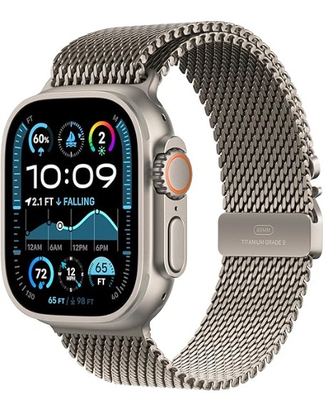 Apple Watch Ultra 2(2024) Cellular 49mm Natural Titanium Case Milanese Loop - L